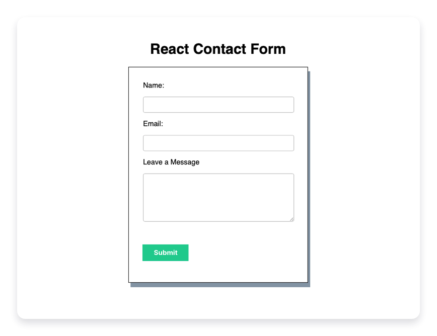 Basic React Form Example